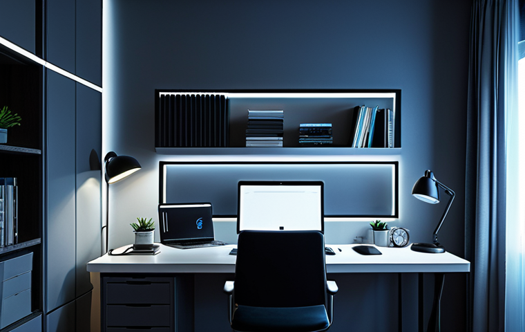 Smart Lighting Productivity**

"A home office in Malaysia, featuring adjustable smart lighting.  A fully clothed professional is working at a desk, bathed in cool-toned light.  The scene emphasizes focus and productivity.  Appropriate attire, safe for work, perfect anatomy, natural proportions, professional, high quality."

**